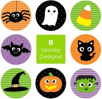 50-500pcs Round Halloween Stickers Self Adhesive Label Paper Candy Bags Stickers Package Seal Gift Packaging Sealing Crafts