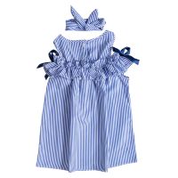 Summer Toddler Girl Clothes Set Baby Children Dresses Cute Striped Sleeveless Cotton Princess Dress+Headband Outfit  by Hs2023