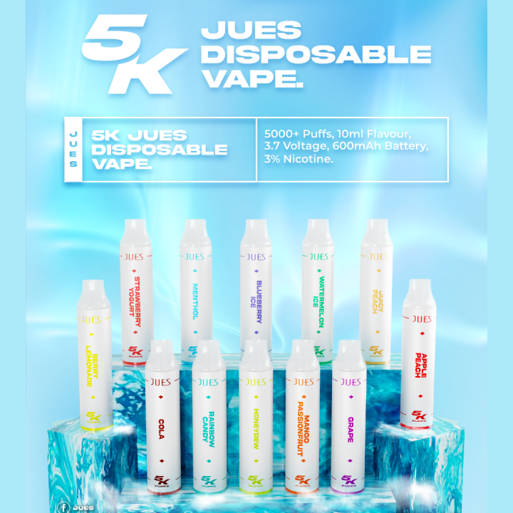 JUES 5000 Puffs Disposable | Rechargeable | 18 flavors | 5k puffs | Lazada