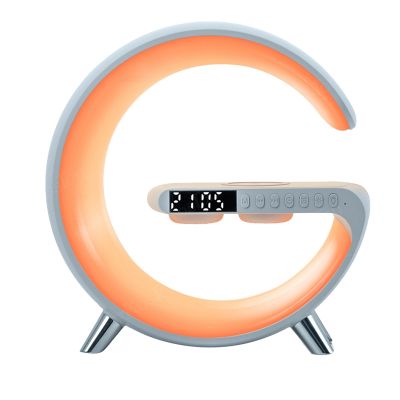 Wireless Charger Bluetooth Speaker Projection Lamp RGB Night Light Digital Alarm Clock for Sleeping Bedroom-EU Plug