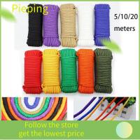 PIEPING 5/10/20meters ความยาว 5/10/20 เมตร 10 สี เส้นผ่านศูนย์กลาง 3mm เครื่องมือกลางแจ้ง เชือกพาราคอร์ด 550 ชุดเอาตัวรอด สายพาราคอร์ด เชือกคล้องเต็นท์