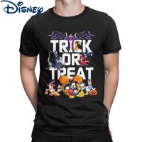 Disney เสื้อฮาโลวีนผู้ชาย,เสื้อยืดที่คลุมกางเกงฟักทองแขนสั้นคอกลมเสื้อยืดผ้าฝ้ายบริสุทธิ์เสื้อคลาสสิก