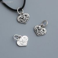 ? ของขวัญ DIY ของขวัญเครื่องประดับ S925 pure silver Thai heart pendant DIY handmade beaded jewelry lovers love bracelet necklace accessories