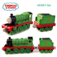 ของเล่นโลหะผสม Thomas And Friends Vehicles No. 3 Henry Locomotive Train And Henry Carriage Set Kids Toy Cars For Children New Gifts