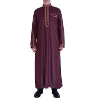 New 2023 Spring Folding Printing Arab MenS National Style Loose Long -Body Jacket Cross -Border Muslim Robe
