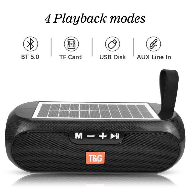 tg182-solar-boombox-outdoor-speaker-10w-usb-portable-wireless-column-loudspeaker-waterproof-support-tf-card-fm-radio-aux-input