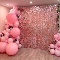 【CC】 Background Curtain Sequin Backdrop Wedding Baby Shower Wall Glitter Birthday Foil