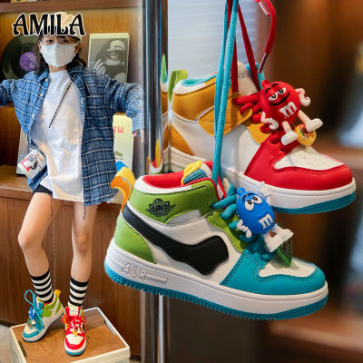 AMILA รองเท้าผ้าใบเด็กผู้หญิง,รองเท้าเด็กผู้ชายระบายอากาศและป้องกันการลื่นแฟชั่นใหม่ รองเท้านักเรียน