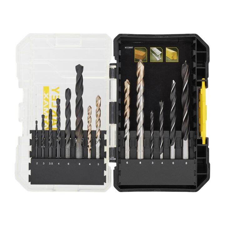 stanley-ชุดดอกสว่าน-14-ชิ้น-sta88561-xj-14-pcs-masonry-metal-wood-set