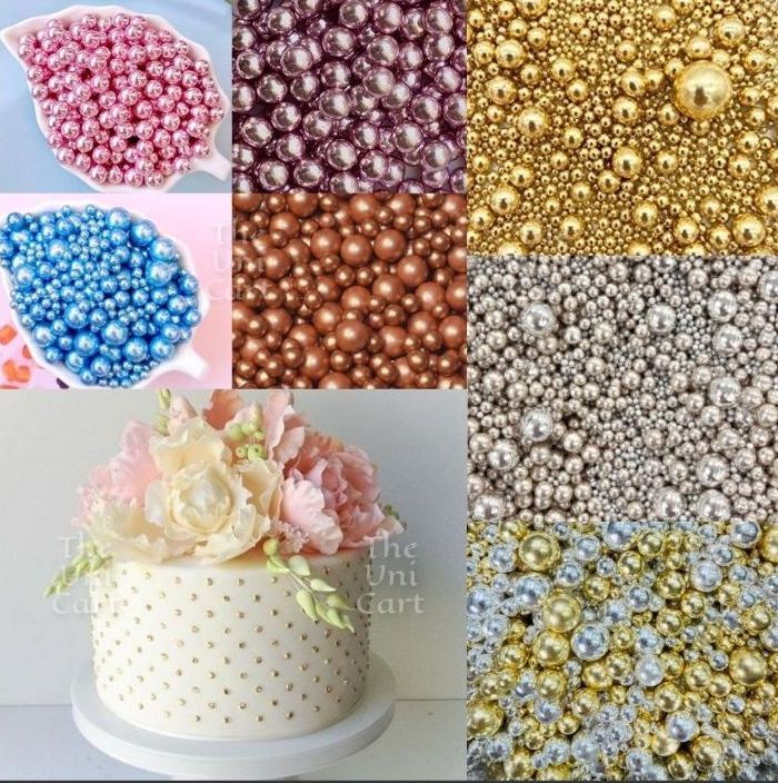 Rose gold sprinkle custom cake – Lark Cake Shop