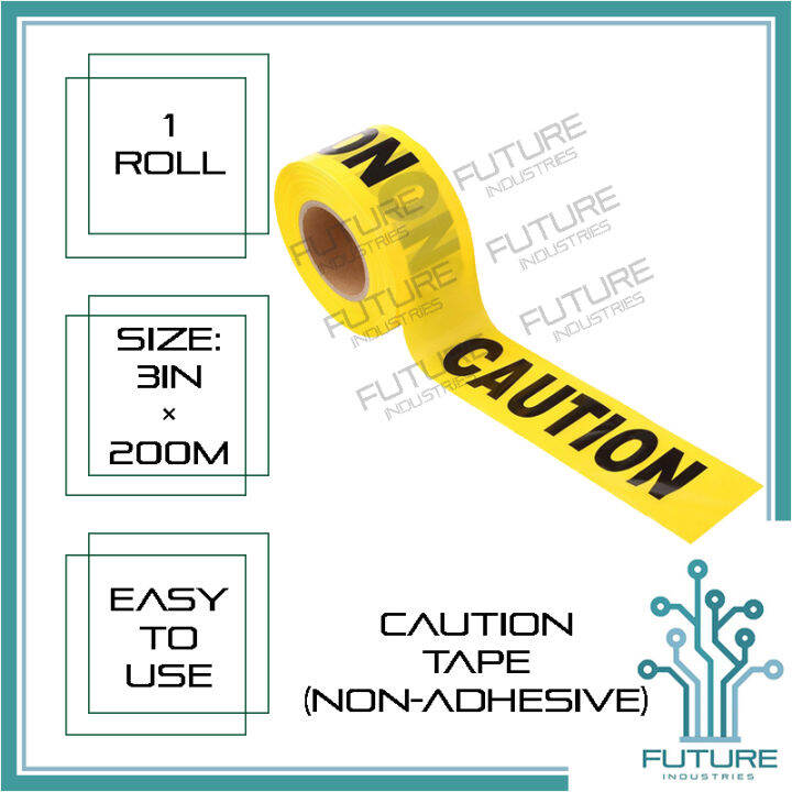 Yellow Caution Tape 3 Inches (200m) Non-adhesive Hazard Tape Black And 