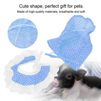 Pet Adorable Lace Bib Scarf Breathable Dot Hat Little Pig อุปกรณ์ตกแต่งสัตว์เลี้ยง