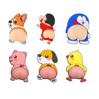 2Pcs 3D PVC Cute Butt Car Sticker Cartoon Anti-collision Door Rearview Mirror Bumper Protection Phone Decoration Wall Home Decal Car Door Protection