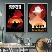 Red Dead วิดีโอเกมโปสเตอร์ผ้าใบตกแต่ง Room Bar Cafe Decor ของขวัญพิมพ์ Art Wall Paintings