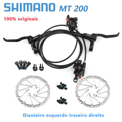 Shimano BR BL MT200เบรกไฮดรอลิ800มิลลิเมตรด้านหน้า14001450มิลลิเมตรด้านหลัง MTB จักรยานเบรกชุดมี MT200เบรกก้านโรเตอร์ RT26 G3