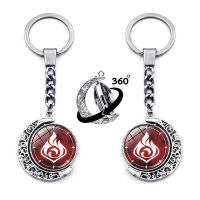 MLE Genshin Impact พวงกุญแจจี้ดวงจันทร์หมุนได้ 360 องศา Eye of God Key Chain