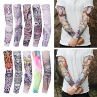 1Pair Summer Tattoo Sunscreen Arm Sleeves New Trend Decorative Pattern Arm Sleeves Novel UV Protection Outdoor Sport Arm Cover Sleeves