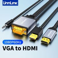 Unnlink VGA to HDMI Cable with Power Aux Audio 1080P60Hz Converter Aadpter for PC Graphics Card Computer to TV Monitor Projector