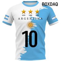 Big Size Men 39;s Argentina Football Jersey T-shirt Fashion Cool Printed Round Neck Short Sleeve Sports Tees Fans Sports Garment