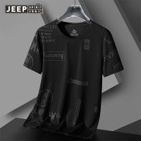 JEEP SPIRIT 2023เสื้อยืดผู้ชายใหม่,เสื้อแขนสั้นผ้าไหมน้ำแข็งเท่ๆลำลองเข้ากับทุกชุด