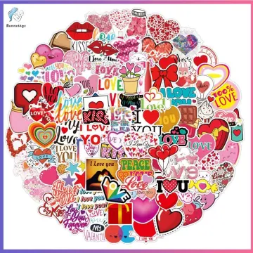 500Pcs/Roll Wedding Stickers Valentine's Day Stickman Heart