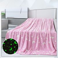 New Luminous Blanket 200x230cm Moon Star Design Night Glowing Blankets for Kids Adult Large Bedspread Blanket