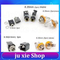 JuXie store PJ Series Headphone PCB Mount female Jack socket 6.35mm 6.5 1/4" 3.5mm Audio Video Connector PJ-612A PJ-324 Earphone Adapter