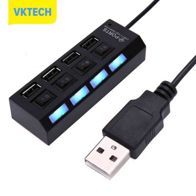 [Vktech] 4พอร์ต USB แท่นชาร์จแท่นชาร์จด่วนพร้อมไฟแสดงสถานะและสวิตช์