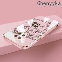 เคส Chenyyka สำหรับ Xiaomi MI POCO F2 Pro Redmi K30 Pro Zoom ลายการ์ตูนเรียบง่ายลายดินสอสีชินจันเคสแฟชั่นขอบชุบหรูหราเคสโทรศัพท์คลุมทั้งหมดป้องกันเลนส์กล้องกันกระแทก