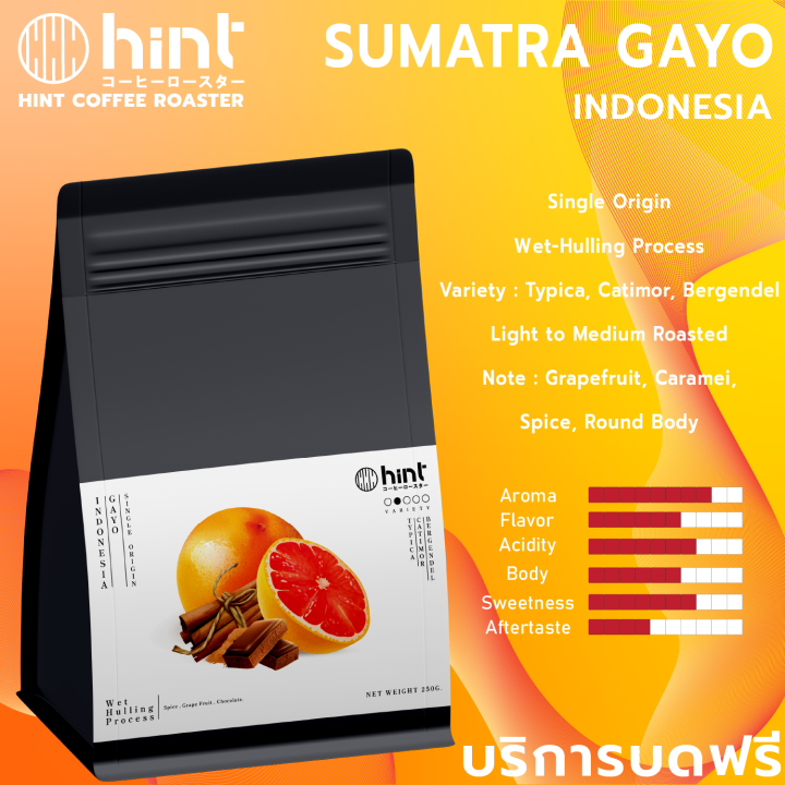 hint-coffee-roaster-เมล็ดกาแฟคั่วกลาง-sumatra-gayo-indonesia