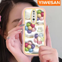 YIWESAN เคสสำหรับ Xiaomi X2 POCO F2เรดมี่เคส K30 3D ลายการ์ตูนดอกไม้สีสันสดใสแนวแฟชั่นคลื่นขอบเคสโทรศัพท์แบบใสป้องกันเลนส์กล้องกล่องกันกระแทกซิลิโคนเคสนิ่มโปร่งใส