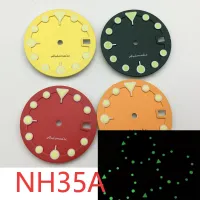 ส่วนลดวันหยุดหน้าปัดนาฬิกา NH35A 28.5มม. หน้าปัดเรืองแสงสีเขียว C3สำหรับ NH35A SKX007เคลื่อนไหวอัตโนมัติ SKX007หน้าปัดนาฬิกาปฏิทินเดียว