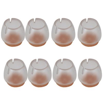 【YF】✟™♧  8pcs Transparent 16-20mm Caliber Round Bottom Opening Leg Caps Rubber Feet Protector Table Covers