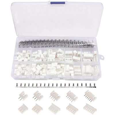 460Pcs 2.54mm JST-XH Connector Kit with 2.54mm Female Pin Header and 2/3/4/5/6 Pin Housing Connector Adapter Plug