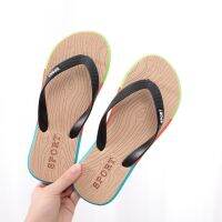 [A NEW HOT]【Flip-Flops ของผู้ชายคัลเลอร์บล็อกรองเท้าแตะรัดส้นชายเทรนด์รองเท้าแตะชายหาดแฟชั่นกันลื่น