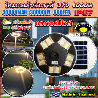 UFO ไฟถนนโซล่าเซลล์ รุ่น UFO-8000W-WW (แสงวอมไวท์) ทรงจานบิน เเบตเตอรี่อึด สว่างถึงเช้า สปอร์ตไลท์พลังงานแสงอาทิตย์ *ไม่รวมเสา*