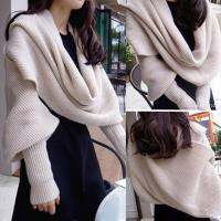 {Warm scarf}ผ้าพันคอสตรีถักสวมใส่สบายระบายอากาศได้ดีผ้าคลุมไหล่ที่อบอุ่นปลอกหุ้มสำหรับงานปาร์ตี้