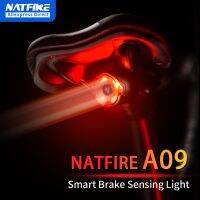 ┇ NATFIRE A09 Bicycle Smart Rear Light Type-C Charging Brake Sensor Auto Stop Cycling Taillight Warning Light Bike Accessories