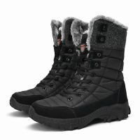 HUCDML Snow Boots Men Plus Velvet Mens Shoes Outdoor Cold Boots Waterproof Man Boots High-top Cotton Boots Big Size 38-48