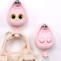 Whimsical Cat Wall Decoration Stylish Key Umbrella Towel Hook Cute Seamless Dormitory Door Hangers Creative Cat Hook For Bathroom Bedroom Key Umbrella Towel Hook