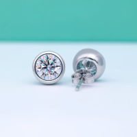 （HOT)s925 ต่างหูเงินแท้ Moissanite ประดับเพชรทรงกลมต่างหูฟองออกแบบเฉพาะบรรยากาศเรียบง่ายสำหรับผู้หญิง