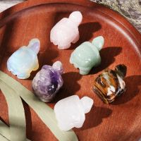 1Pc Natural Crystal Rose Quartz Tortoise Amethyst Opal Animals Reiki Healing Stone Mineral Turtle Fish Tank Crafts Home Decor