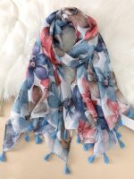 【CC】✺  2022 Scarf flower print Hijab soft Shawls and Tessale Female Foulard Designer pashmina Bandana Headscarf