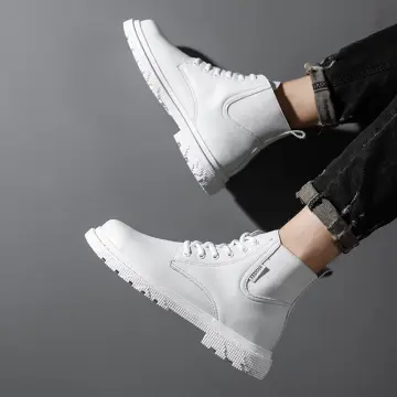 White colour high 2025 ankle shoes