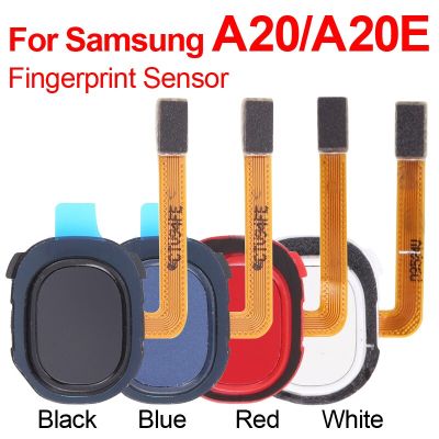 ใหม่ต้นฉบับสําหรับ Samsung Galaxy A20 A205 A20E A202F เครื่องอ่านลายนิ้วมือเครื่องอ่านลายนิ้วมือเซนเซอร์กลับคีย์ปุ่มโฮมสายดิ้น