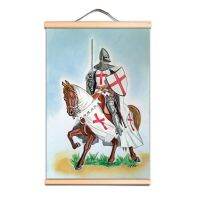 ♣♈✟ Knights Templar Wall Art โปสเตอร์ Vintage Christian Crusaders ผ้าใบภาพวาดตกแต่งผนังสำหรับห้อง Bar Cafe Man Cave 2