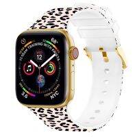 SmartPhonemall Square Buckle Color Printing Watch Band For Apple Watch Series 8&amp;7 41mm / SE 2&amp;6&amp;SE&amp;5&amp;4 40mm / 3&amp;2&amp;1 38mm(Leopard 3)