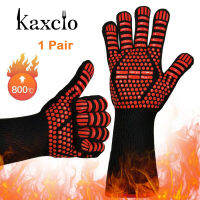 Kaxcio 1คู่ BBQ ถุงมืออุณหภูมิสูง500-800ทนไฟ BarbecueHeat ไมโครเวฟห้องครัวถุงมืออบอาหารย่างถุงมือนวม