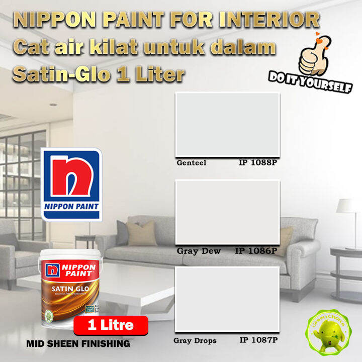 Nippon Paint Paint for Interior SatinGlo 1 & 5 Litre Genteel 1088P