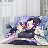 Kochou Shinobu 3D Printed Plush Flannel Blankets Adult Home Office Sofa Travel Washable Casual Student Flannel Blanket 04